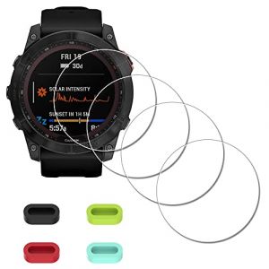 iDaPro Protection Ecran pour Garmin fenix 7X Pro Sapphire Solar/Fenix 7X Pro Solar/Fenix 7X Sapphire Solar/Fenix 7X Solar Sapphire Solar Verre Trempé, montre Vitre Films Protecteurs -4 pièces (iDaDa-FR, neuf)