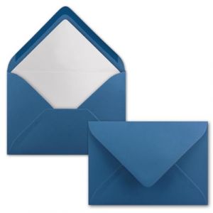 Lot de 50 enveloppes bleu roi avec doublure int&eacute;rieure blanche &ndash; Enveloppes au format DIN B6 &ndash; 12,5 x 17,6 cm &ndash; Doublure en soie &ndash; Fermeture humide (GUSTAV NEUSER GmbH, neuf)