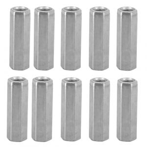 10Pcs Ecrou Long M8, Hexagonal Manchon de Entretoise M8 40mm en Acier au Carbone, Galvanisé Douille Filetée Fixations Filetées pour tige de connexion attaches filetées (M8 x 40) (Luoyuuk, neuf)