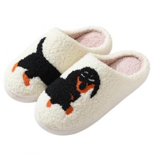 EHOTER Chaussons Teckel Pour Femmes Hommes, Chaussons De Maison En Peluche Douce, Chaussons Pour Animaux Mignons, Chaussons Pour Chiens Pour Enfants Adultes (38,A) (EHOTER Décor, neuf)