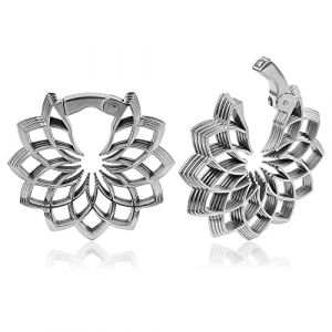 Vankula Poids d'oreille &eacute;carteur Plug Tunnel Fleur en Acier Inoxydable Piercing Bijoux pour Femmes Hommes 6mm Argent (Vankula, neuf)