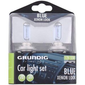 2 AMPOULES H7 E4 GRUNDIG BLUE XENON LOOK Car light set 12V-55W (Lestrésorscachés, neuf)