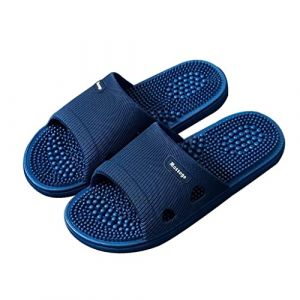 GHYUB Pantoufles De Massage，Masseurs De Pieds Chaussons De Massage D'acupression pour Hommes Femmes, Thérapie Favorisant La Circulation Sanguine, Chaussures De Massage Antidérapantes pour Bain Douche (SUSUWang1300, neuf)