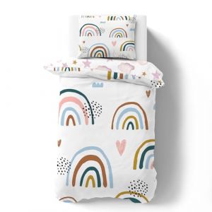 phonxia Housse de Couette 160x200 Gar&ccedil;ons et Filles Parure de lit Arc en Ciel Color&eacute; Fille Arc en Ciel Color&eacute; Housse de Couette 2 Personne et Taie d&rsquo;Oreiller (Cqian, neuf)