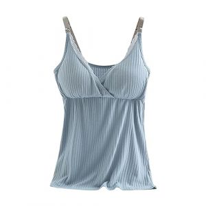 D&eacute;bardeur avec Soutien Gorge Int&eacute;gr&eacute;e Femme en Modal Doux Tank Top Crop Sport D&eacute;contract&eacute; Caraco Haut Pyjama de Nuit T-Shirt sans Manche pour Yoga Pilates Fitness D&eacute;bardeur avec Soutien Gorge int&eacute;gr&eacute; (Anglekie, neuf)