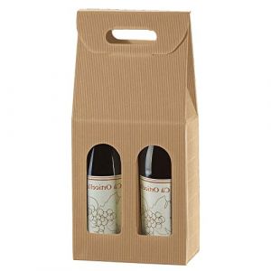 IMBALLAGGI ALIMENTARI Lot de 20 bo&icirc;tes &agrave; bouteilles (2 bouteilles) sachet en carton ondul&eacute; bo&icirc;te pour boutons en papier (LUCGEL S.r.l., neuf)