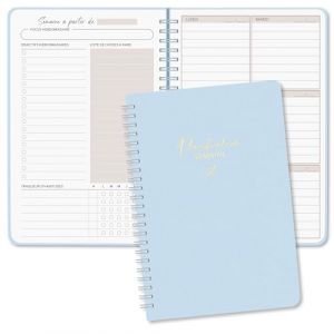 BIROYAL Agenda hebdomadaire non dat&eacute; - Format A5 - Planning hebdomadaire avec liste de t&acirc;ches - Large zone de notes - 52 feuilles en fran&ccedil;ais - Couverture rigide (KYONANO, neuf)