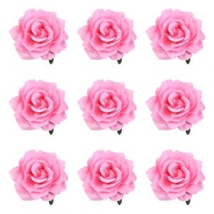 9PCS Barrette Fleur Pince &agrave; Cheveux, Roses Rose Fleur Accessoires de Cheveux, &eacute;pingle &agrave; Cheveux Mariage, Pince Fleur Rouge Cheveux, Fleur Clip pour Filles Femmes Enfants F&ecirc;te Plage Mariage (Surakey, neuf)