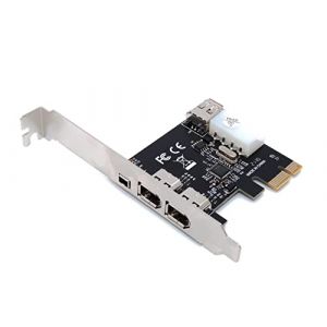 Computer District - Carte FireWire 400 PCI Express X1 (PCIe X1 - PCI-E X1) - 3 Ports 6 Points (2 externes +1 Interne) + 1 Port Externe 4 Points - Chipset Via VT6315 - Equerre High et Low Profile (Computer Disctrict, neuf)