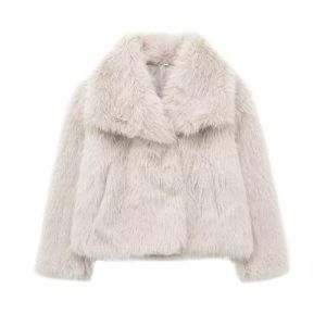 ZhuiKun Manteau en Fausse Fourrure pour Femme Veste &agrave; Manches Longues Col &agrave; revers Cardigan Manteau d'hiver Court et Chaud - Blanc, XL (YiWuShiManXiDianZiShangWuShangHang, neuf)