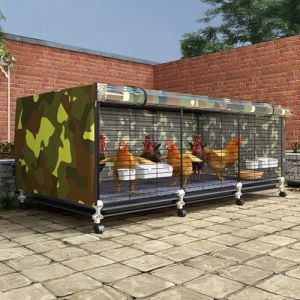 CTREVL Poulailler Portable avec B&acirc;che Imperm&eacute;able et Plateaux Amovibles, Cage Mobile pour 4 &agrave; 10 Poules, Facile &agrave; Monter, Abri pour Poules Canards Lapins Pigeons(105x35cm/41.3x13.7in) (CTREVL, neuf)