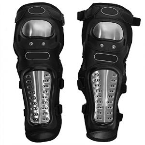 SANON Genouill&egrave;res Adultes en Acier Inoxydable Genouill&egrave;res Tibia Garde Armure de Protection Ensemble pour V&eacute;lo de Motocross de Course (Rbaotech, neuf)