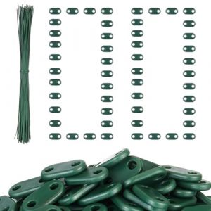 Photect Kit de Fixation de Clôture Brise-Vue de Confidentialité en PVC Résistants à Intempéries, 100 Clips de Montage en PVC avec 100 Attaches de Câble Plate de Montage pour Jardin Balcon(Vert) (BonniColole, neuf)