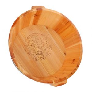 JOINPAYA Bassine de Trempage des Pieds en Bois Naturel 36 Cm Diam&egrave;tre X 16 Cm Hauteur, Seau de P&eacute;dicure pour Bain de Pieds Spa, Bassin Massage pour Soin Relaxant &agrave; Domicile (Leasndao, neuf)