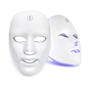 Masque LED Visage Luminotherapie 7 Couleurs Rajeunissement Peau Visage Faciale Soins Lampe Beaut&eacute; du Photon Dispositif Machine Appareil (A) (Li-start, neuf)