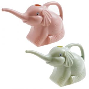 Youning Arrosoir de 2 litres - Design éléphant - Petit arrosoir de jardin en plastique - Pour l'intérieur et l'extérieur - Outils de jardin pour enfants - Vert + rose (ZDD123, neuf)