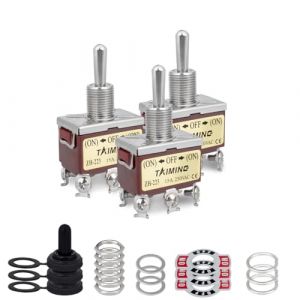 Innfeeltech 3 interrupteurs à bascule instantanés, 20A 125V, 2H - c223 DPDT, 6 bornes on/off/on, interrupteur à bascule haute performance à 3 positions avec 3 couvercles étanches (XINGZHI TECH, neuf)