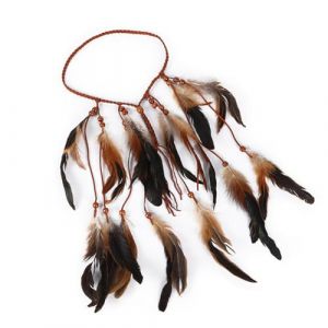 Femme Bandeau Plume Coiffe Indienne Bandeaux Hippie Coiffe Headband Fantaisie Réglable Serre-tête Indien à Plumes Bohème Accessoire de Cheveux Hippie Bandeaux pour Les Femmes Filles (Haptre, neuf)