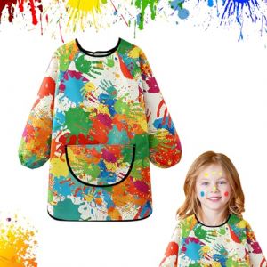 Toivize Tablier Peinture Enfant 1-8 Ans, Blouse Peinture Enfant Tablier En-fant Imperméable avec Manches et Grande Poche Tabli-er Pein-ture pour Art Peinture Cuisine (CHRIS-ANDREWJUNIOR, neuf)