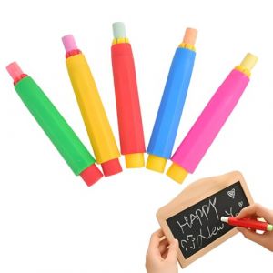 Quesuc Porte Craie, 5Pcs Plastique Porte-Craie, Porte-Craie R&eacute;glable, Porte-Craie Color&eacute;, Pour Ecole, Bureau, Maison (Quesuc EU, neuf)