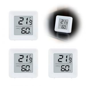 Wcawnlt Mini Thermom&egrave;tre Hygrom&egrave;tre Int&eacute;rieur, Lot de 3 Capteurs Num&eacute;riques Haute Pr&eacute;cision, &Eacute;cran Carr&eacute;, Blanc, Pour Maison, Chambre B&eacute;b&eacute;, Salle de Bain, Bureau et Voiture (shenzhenshisilukejigongsi, neuf)