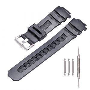 MCXGL Bracelet de montre en r&eacute;sine compatible avec Casio G-Shock AWG-M100 AW590 591 r&eacute;sistant &agrave; l'eau sport bracelet de rechange accessoires, 16mm (MCXGL, neuf)