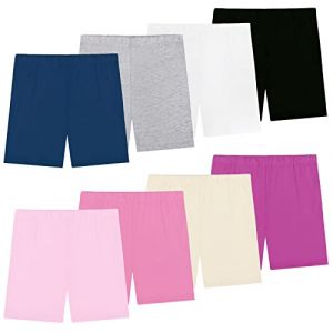 KEREDA Short Fille Enfant Cycliste Legging sous Robe Court Danse Sport Respirant 2-10 Ans Lot de 8, E 8-10 Ans (KEREDA, neuf)