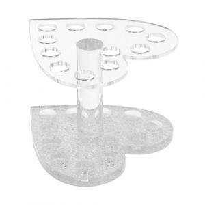 Homoyoyo 1Pièce Support pour Stylo à Ongles Forme de Cœur Outil de Manucure Pratique Cristal avec Base Argentée pour Gel UV Rangement Commode et Élégant pour Art des Ongles (S Wisdom HF, neuf)