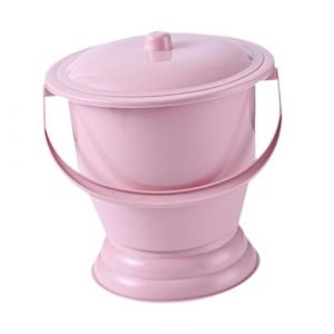 LeeQinersw Pot de Chambre d'Urinoir, Urinoir Épaissie en Plastique, Urinoir de Nuit avec Couvercle et Manche, Toilette Portable pour la Maison, Femmes Hommes, Rose (LeeQiner, neuf)