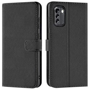 Verco Coque pour Nokia G60 5G, Housse Portefeuille pour Nokia G60 5G Etui en Cuir Synth&eacute;tique Fonction Stand Case, Noir (ATS-Discounter, neuf)