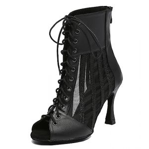 MINITOO Bottines de Danse Femme Ete Fete Prom Formal Sandals Chaussure Bout Ouvert L572 Noir 9cm Talon EU 36 (Shaoguanshi Borun Maoyi Youxiangongsi, neuf)