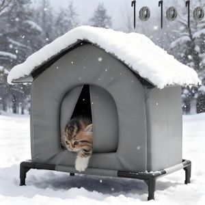 Niche pour Chat Exterieur Isol&eacute;e Hiver, Abris Exterieur Chat avec Poign&eacute;e De Transport, Sur&eacute;lev&eacute;e Chaude Imperm&eacute;able R&eacute;sistant Aux (XL) (xiangyangshipingqiaoweishangmaoyouxiangongsi, neuf)