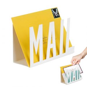 Range Courrier Support M&eacute;tallique pour Lettres et Documents,Porte-Courrier Trieuse ， Organiseur de Bureau, Noir, 6 x 3,8 x 2,2 Pouces, Design &Eacute;l&eacute;gant (HERBERT UND KLAUS GMBH, neuf)