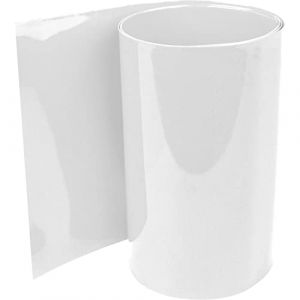 ISOLATECH Gaine thermorétractable en PVC au mètre, blanc, sans colle Dimension plate 80mm (Ø50,9mm) 3 mètres 2:1 Kit isoler les batteries 18650 rechargeables sans inscription (Ø50,9mm 3 mètres) (ISOLATECH-DE, neuf)