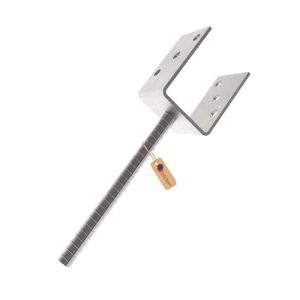 GeZu Impex Support de poteau U Galvanis&eacute; &agrave; chaud Lot de 8 81 x 300 mm ancre platine bois pied poteaux cl&ocirc;ture (GeZu Impex, neuf)