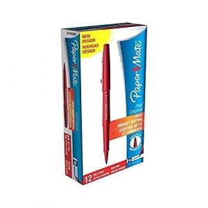 PAPER:MATE Lot de 3 Stylos feutre Flair Original Nylon Pte 0,8 mm Rouge (LAZERJET, neuf)
