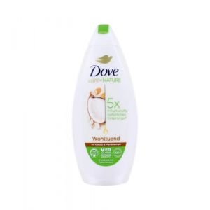 Dove Care by Nature Gel douche Bénéfique avec huile de coco et extrait d'amande Salle de douche avec 5 ingrédients d'origine naturelle pour une peau apaisante 225 ml (1 pièce) (Yellow Webshop, neuf)