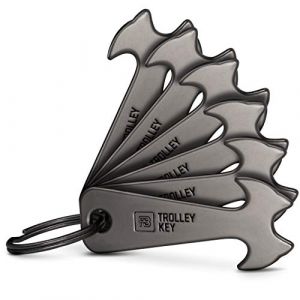 FABACH 2 cl&eacute;s de chariot noires - Remplace le jeton de caddie, le jeton de courses - Porte-cl&eacute;s en m&eacute;tal pour organiseur de cl&eacute;s et trousseau de cl&eacute;s - Pas de blocage dans le panier (Unique Elements GmbH, neuf)