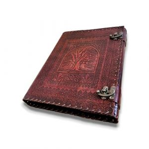 Finun-Lthr Journal en cuir fait &agrave; la main 33 x 25,4 cm avec 4 anneaux pour contenir vos pages (classeur &agrave; 4 anneaux), marron, 4789245 (Finun-Lthr, neuf)