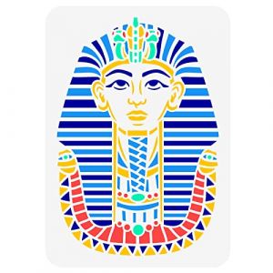 FINGERINSPIRE Égypte Toutankhamon Pochoir 29.7x21 cm Évider Masque de Toutankhamon Peinture Pochoir Réutilisable Symbole Égyptien Pochoir Arts Craft Gabarit pour Mur, Album Photo, Sac de Toile (FINGERINSPIRE FR, neuf)