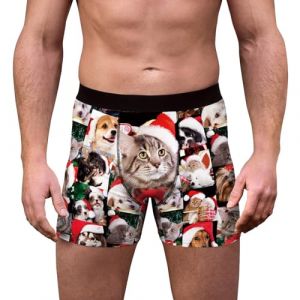 NaLatia Calecon Personnalise Homme, Homme Calecon No&euml;l, Sport Boxer Homme Pas Cher Rigolo Noel Calecon Microfibre Shorty Transparent sous-V&ecirc;tements, Cale&ccedil;on de nouveaut&eacute; Personnalis&eacute; (GUnakd, neuf)