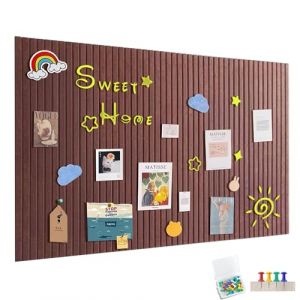 Grand tableau d'affichage autocollant en feutre - 60 x 40 cm - Tableau d'affichage d&eacute;coratif en feutre - 0,11 cm d'&eacute;paisseur - Pliable - Tableau m&eacute;mo - D&eacute;coration murale pour bureau, cuisine, caf&eacute; (yjspbsm-shop, neuf)