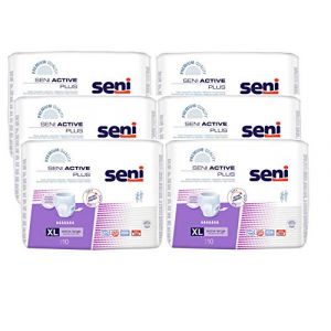 SENI - Slips Absorbants Seni Active Plus XL - Absorption Level 7 - Protection Fuite Urinaire - Incontinence - Couche Adulte - Anti Odeur - Ultra Doux - 8x10 Slips (Altruan fr, neuf)