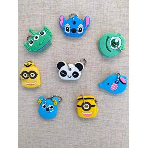 Couvre-clés de dessin animé,8 styles de dessin animé animaux mignons porte-clés couvercle de clé porte-clés en Silicone Panda point éléphant porte-clés (Bessy shop, neuf)