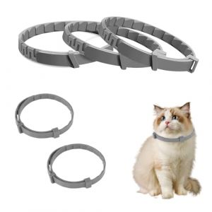 3 Pcs Collier Anti Stress Chat, Collier Apaisant pour Chats avec Phéromones Naturelles Valériane Collier Calmant Réglable Imperméable pour Réduire l'Anxiété chez Chat et Chaton Effet 30 Jours (Set L) (JinXingYinRong, neuf)