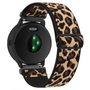 20mm Bracelet en Nylon Souple de Remplacement pour Garmin Vivoactive 3, Bracelets Compatible Garmin Vivoactive 3 Music, Vivomove HR, Forerunner 245/245 Music, Forerunner 645/645 Music (Léopard) (SMXMY-CN, neuf)