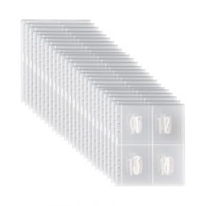 TPZORJX 25Pcs Pochettes en Plastique Transparent &agrave; 6 Anneaux A5 pour classeurs, A5 &Eacute;conomiser Argent Num&eacute;rot&eacute;es 1 &agrave; 100, Recharges Reliure Transparentes &Eacute;conomiser Argent Pochettes Remplacement (Sunlaxy OU, neuf)