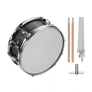 Sunydog Caisse claire de 12 pouces avec baguettes, bandouli&egrave;re, cl&eacute; de tambour, instrument de percussion pour &eacute;tudiants d&eacute;butants, caisse claire de marche, ensemble de caisse claire portable (noir) (KIMYILAND, neuf)