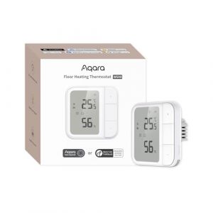 Aqara Thermostat pour Plancher Chauffant W500, Thread/Zigbee, Chauffage &Eacute;lectrique 16A, Capteur de Sol NTC, &Eacute;conomie d'&Eacute;nergie, Matter, supporte Apple Home, Alexa, Google, Home Assistant (Aqara Official FR, neuf)