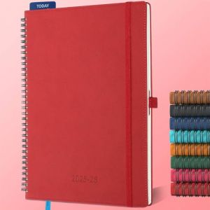IN-LUXPRO Agenda semainier 2025 2026, format A4 (29 x 21,7 cm), calendrier à livres sur 18 mois (juillet 2025 à décembre 2026), classeur à anneaux, couverture souple, calendrier hebdomadaire avec (Saimoul, neuf)